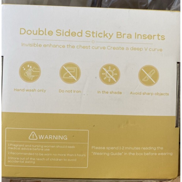 Ultra Push up Sticky Bra Pads Inserts | Double Sided Adhesive Bra Inserts Size B - Picture 3 of 4